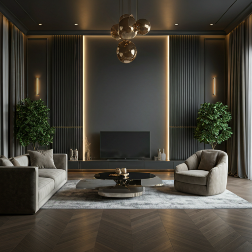 Bright modern interior space